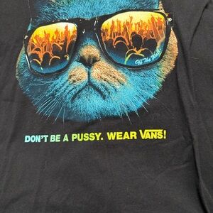 Vans Cat Graphic Tee NWOT Warped Tour Era Astyle Black Skate Punk 2XL